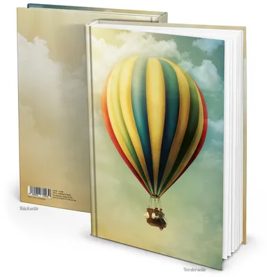 Produktbild von Großes XXL Notizbuch DIN A4 mit leeren Seiten Hardcover - Heißluftballon buntOhne Metallecken