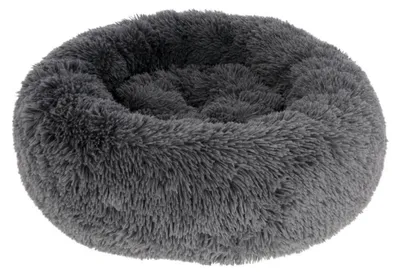 Obrázek produktu pro Pelíšek pro psa KERBL FLUFFY, tmavě šedý, průměr 76cm x 19cm