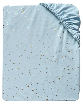 Produktbild von Luisine Bettlaken, hellblau mit goldenem Aufdruck, 70 x 140 cm
