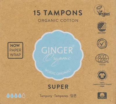 Produktbild von Ginger Organic - Bio Tampons - Super - 15 Stück