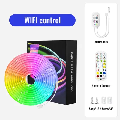 Produktbild von LED-Neon-Lichtschlauch - Flexibler LED-Streifen - WiFi-Steuerung - 5 m - RGB - IP65 Wasserdicht - App- und Fernbedienung