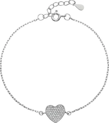 Produktbild von Enamored silver heart bracelet with zircons 13007.1