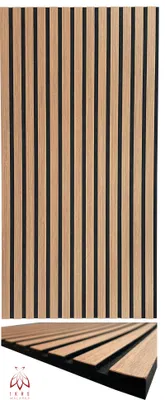 Produktbild von Leichte Lamellen 3d Paneele 1mm Echtholz 9mm Filz Wandpaneele Deckenpaneele Dekoren 11003B