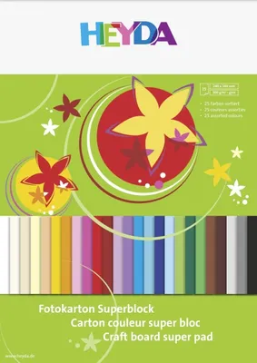 Produktbild von Fotokarton-Block 300 g/qm 24x34cm Regenbogen 25 Blatt Packung mit 5 Stück