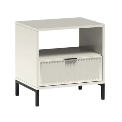 Produktbild von AX LIVING Beiger Nachttisch mit Schublade Berlinette7 54,4x55,1x40,6cm