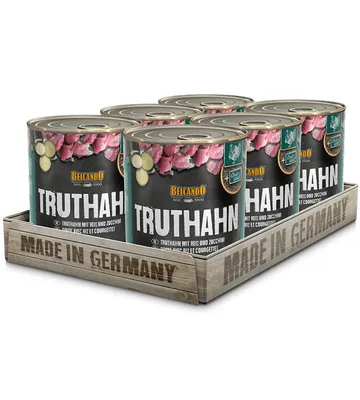 Produktbild von BELCANDO® Truthahn mit Reis & Zucchini 6x 800g