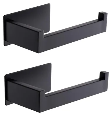Image de Porte-papier hygiénique sans perçage, porte-papier hygiénique autocollant en acier inoxydable, porte-papier hygiénique pour la cuisine et la salle de bains, lot de 2
