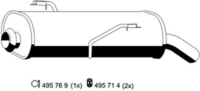 Produktbild von ERNST 505000 Endschalldämpfer passend für PEUGEOT 206 Schrägheck (2A/C) Auspuff