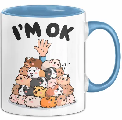 Produktbild von Meerschweinchen Tierliebhaber Tasse Geschenk Lustige Geschenkidee Spruch (Blau)