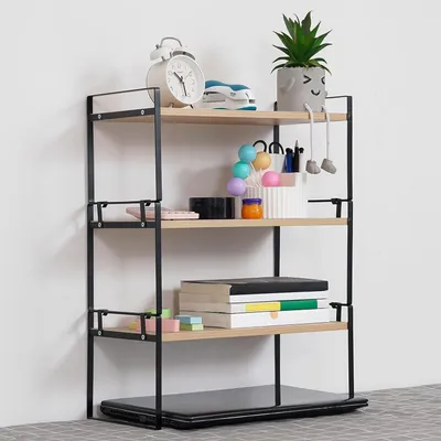 Image de Organisateur de bureau en bois pour le rangement sur le bureau