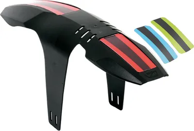 Produktbild von Zéfal 2552 Vorderrad-Steckblech FM20 mit 3 unterschiedlichen Stickern, schwarz