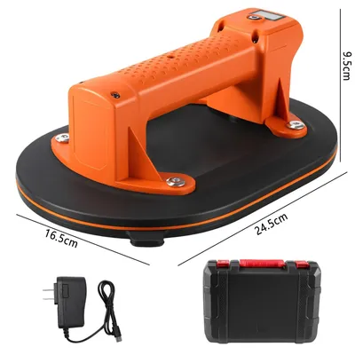 Produktbild von Vakuumheber - Elektrischer Saugheber für Fliesen und Glas - 200 kg Tragkraft - Kabellos - 10 h Akku-Laufzeit - Orange