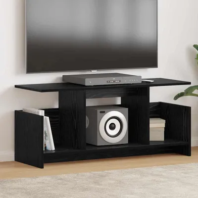 Zdjęcie produktu dla Maison Exclusive - RTV stojak, 102 x 35 x 45 cm, czarny, imitacja dębu, płyta wiórowa