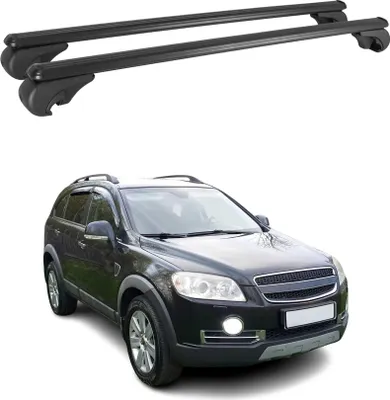 Image de Barres de toit Transversales pour Chevrolet Captiva 2006-2015 Aluminium Noir