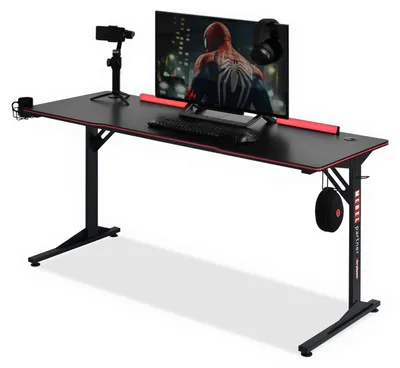 Zdjęcie produktu dla Biurko mads 160 czarny karbon redline, podstawa czarny