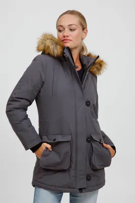 Produktbild von OXMO OXActa Damen Wintermantel Parka Mantel mit Kapuze