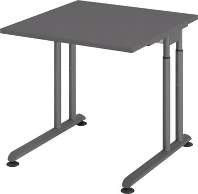 Produktbild von bümö Schreibtisch Serie-Z - Größe:  80 x 80 cm, Nachbildung: Graphit, Gestell: Graphit