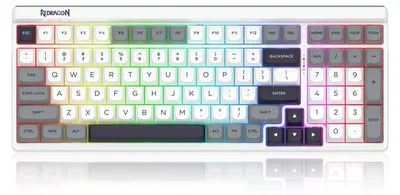 Obrázok produktu pre REDRAGON K656WGB-RGB-PRO Garen Pro, Káblový a bezdrôtový, USB + RF Wireless + Bluetooth, Mechanický spínač kláves, Biela