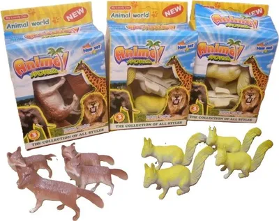 Image de animaux en boîte, lot de 4