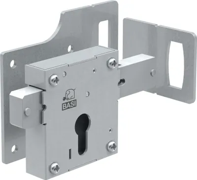 Produktbild von BASI - Aufschraub-Torschloss - ATS 80 - Lochung: PZ - Metalltore - 6-tourig - Dorn: 39 mm - R/L - 9900-0006