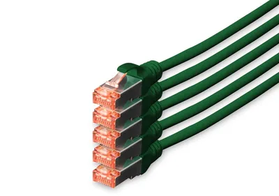 Produktbild von Digitus CAT 6 S/FTP Patchkabel, 5 Stück, 10 m, Cat6, S/FTP (S-STP), RJ-45, RJ-45, Grün