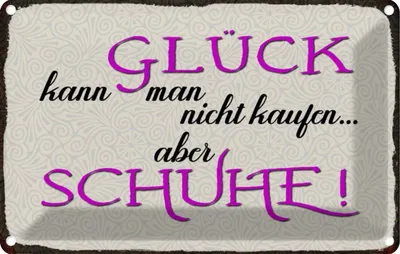 Produktbild von vianmo Blechschild 12x18 cm Glück nicht kaufen aber Schuhe Dekoration Spruch Zitat