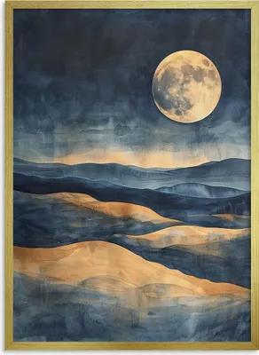 Produktbild von Dekoration fürs Büro Wohnzimmer Wandbild Wandposter Goldrahmen Berge