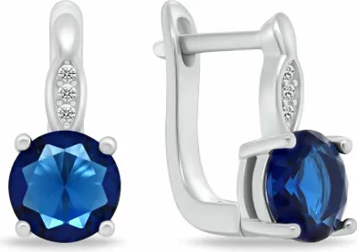 Immagine prodotto di Orecchini in argento con zirconi blu scuro EA548WB