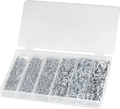 Produktbild von Hm Federring-Sortiment, 800 Tlg 4-12 Mm, Federstahl, Vz