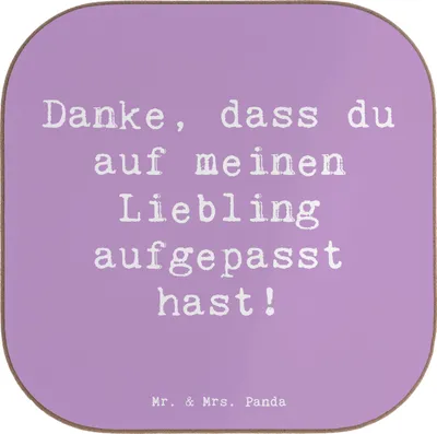 Produktbild von Mr. & Mrs. Panda Tassenuntersetzer Spruch Dank an Hundesitter - Lavendeltraum - Geschenk, Herzlichen, Danke, Liebe, Untersetzer für Gläser, Coaster, Dankeschön, Glas