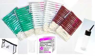 Produktbild von - STARK REDUZIERT!!! ►►► Dauerwellwickler Set 72 Stck. - 1-farbig + FP Kosmetiktasche + Spitzenpapier + Auftrageflasche