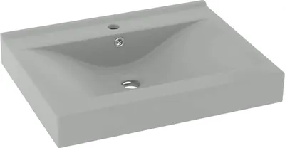 Obrázek produktu pro vidaXL umyvadlo s otvorem pro baterii matné světle šedé 60x46 cm Keramika