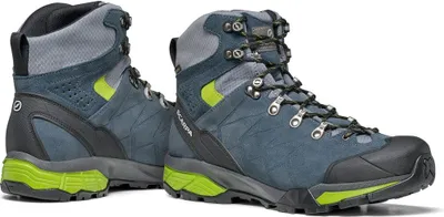 Wanderschuhe "Zg Trek Gtx" von Scarpa in Grau und Grün; mit Schnürung und verstärkter Sohle.
