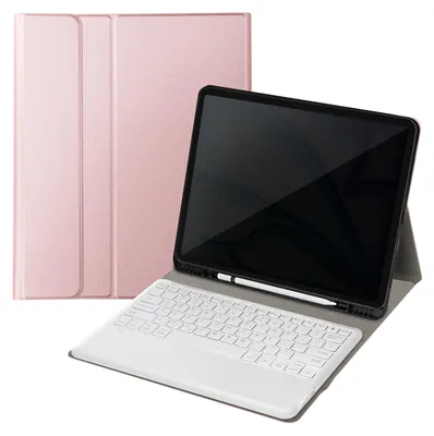 Produktbild von Avizar, QWERTY-Bluetooth-Tastatur iPad Pro 12,9/Air 13 mit Klapphülle, Champagnerrosa