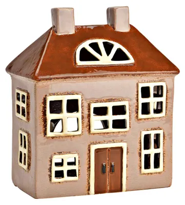 Productafbeelding van Lichthuis van aardewerk, bruin (B/H/D) 18x21x9cm