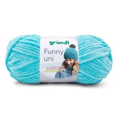 Produktbild von Gründl Chenillegarn Funny uni,100g/120m,Babywolle,100% Polyester,Häkel-und Strickgarn 24 türkis