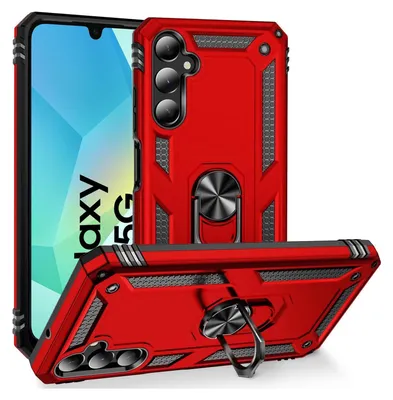 Produktbild von Conie Outdoor Schutzhülle für Samsung Galaxy A16 5G Tasche Silikon Hard Case Cover Hülle mit Halter Ständer in Rot