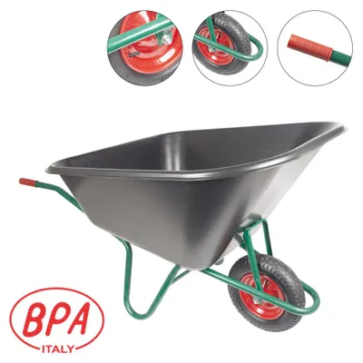 Produktbild von BPA Großmuldenkarre Schubkarre Agrarkarre Hofkarre Stall 1-Rad 240l **