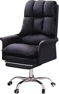 Produktbild von Heim- & Bürostuhl Gaming Stuhl mit Weich Rückenlehne, Klappfußstütze, ergonomisch, bequeme Polsterung, Sofa E-Sports Stuhl - Schwarz