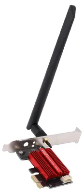 Image de Carte WiFi PCIe WiFi6E 4174 Mbps, 3 bandes, Bluetooth 5.2, adaptateur sans fil, carte réseau PCIe pour PC de bureau, compatible Windows 10/11 et Linux, avec antenne 8 dBi
