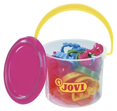 Produktbild von Jovi Ausstechformen (6 verschiedene Motive in je 4 Farben im Eimer) bunt sortier