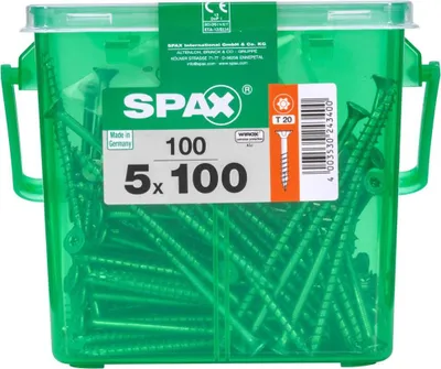 Image de Lot de 150 vis acier tête fraisée SPAX, Diam.5 mm x L.100 mm