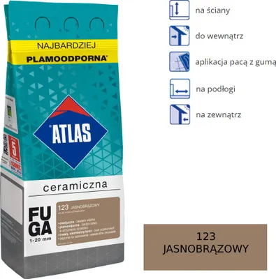 Productafbeelding van ATLAS keramische voegmortel - 123 lichtbruin, 5 kg