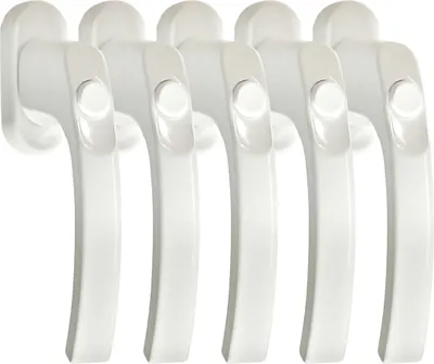 Produktbild von Fenstergriff Sets FG 6 Weiss mit Druckknopf 5 Stück Fensterbeschlag Fenstergriffe