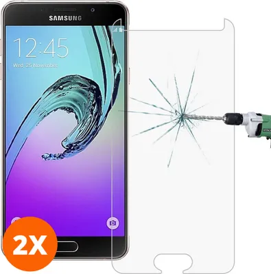 Produktbild von Mobigear 4.99 Samsung Galaxy A3 (2017) Panzerglas Gehärtetes Glas Displayschutz - Hüllenfreundlich (2er Pack)