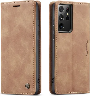Obrázek produktu pro Pouzdro Samsung Galaxy S21 Ultra 5G, LaimTop RetroPolyuretankožené pouzdro s funkcí stojánku Ochranné pouzdro pro Samsung Galaxy S21 Ultra 5G Brown