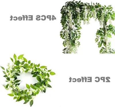 Kunststoff Wisteria Hängendes Blumenvorhang - 2M Kunstblumen für Wanddekoration, Hochzeit und Gartenparty Dekoration