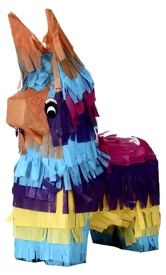 Produktbild von Kleine Pinata in Form eines Esels, Pappe und Papier, weiß, 12 x 19 x 5,5 cm