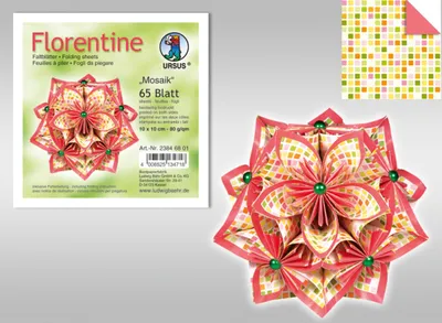 Produktbild von Faltblätter Florentine Mosaik 80g/qm 10x10cm VE=65 Blatt Motiv 01