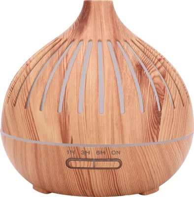 Zdjęcie produktu dla Nawilżacz z dyfuzorem olejków eterycznych z kolorowymi światełkami Wood Grain Cichy pilot zdalnego sterowania Automatyczne wyłączanie Timer 400ML Nawilżacz z dyfuzorem do aromaterapii Wtyczka UE
